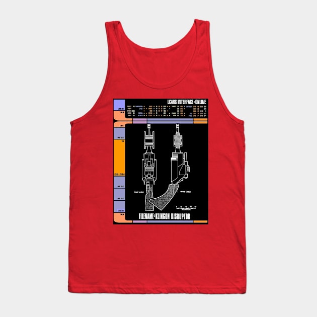 Computer Readout Showing Disruptor Weapon Tank Top by Starbase79